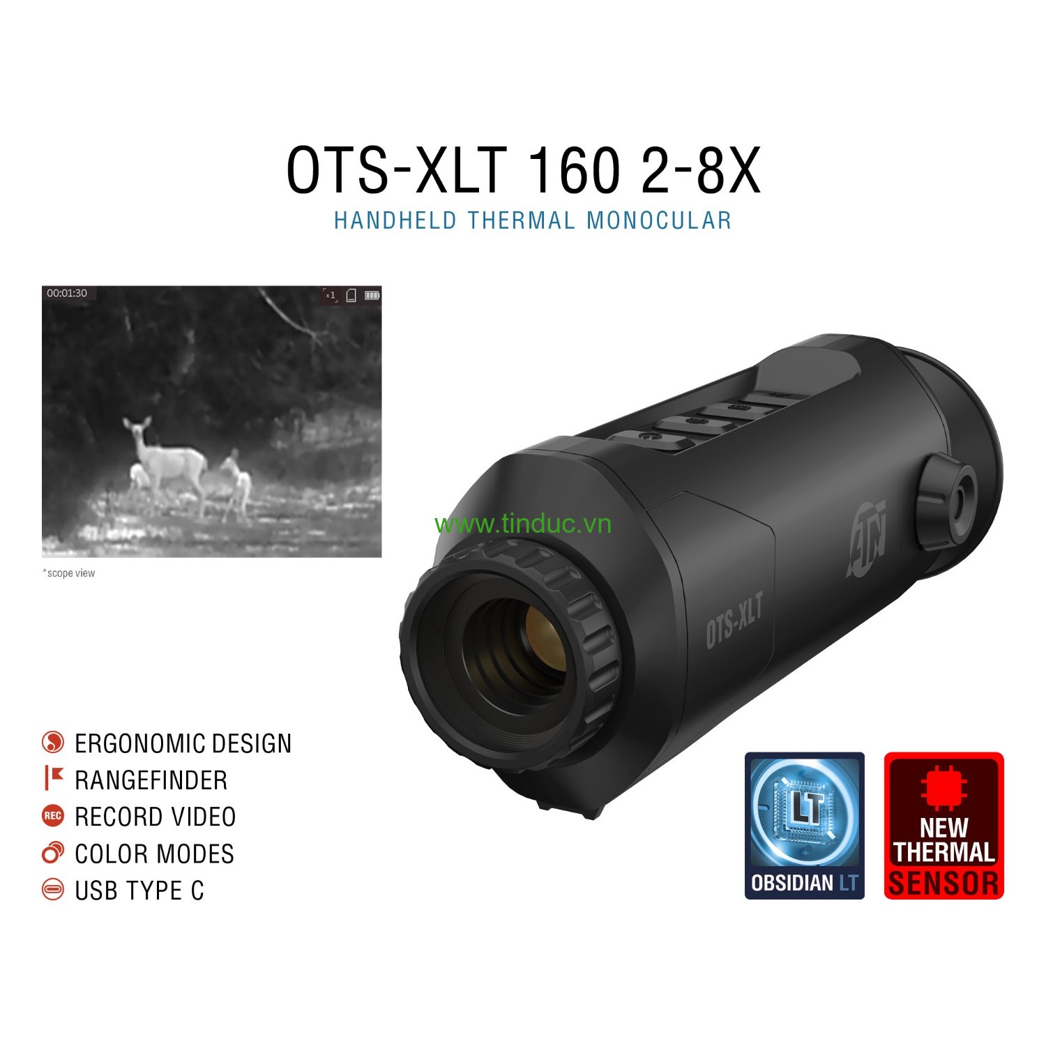 Ống nhòm đêm một mắt (camera ảnh nhiệt) ATN OTS-XLT 2-8X (Hãng ATN - Mỹ)