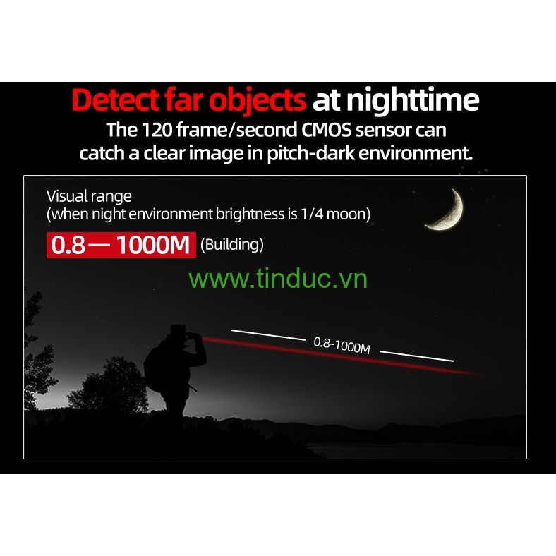Ống nhòm nhìn ngày đêm NV TERONIC 636-4K-LRF tích hợp camera 4K, đo khoảng cách
