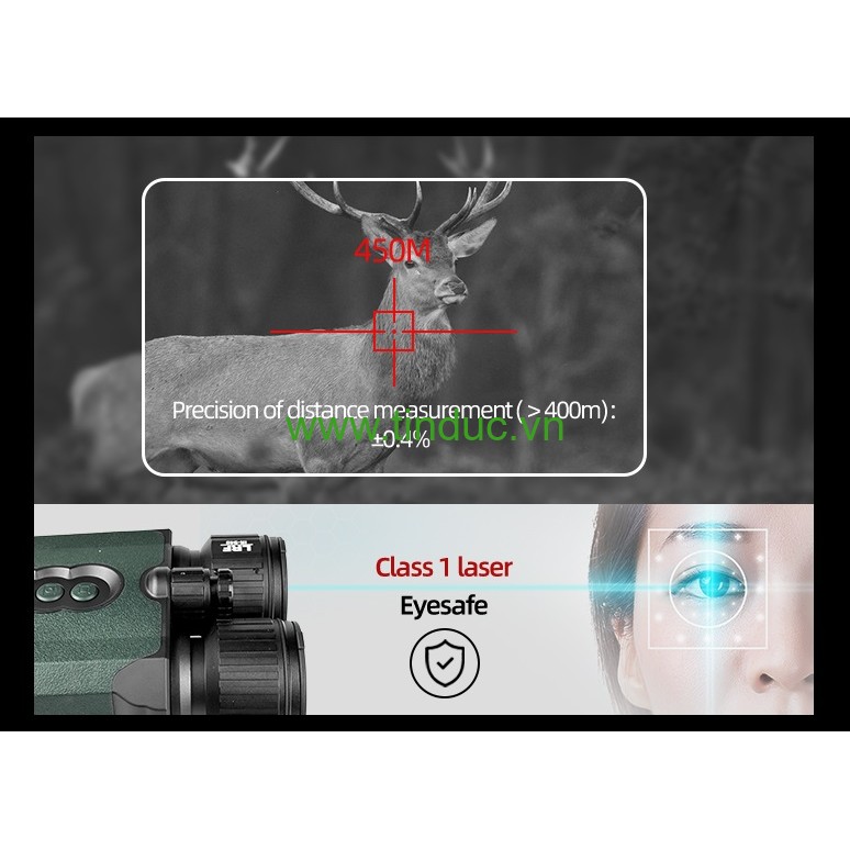 Ống nhòm nhìn ngày đêm NV TERONIC 636-4K-LRF tích hợp camera 4K, đo khoảng cách