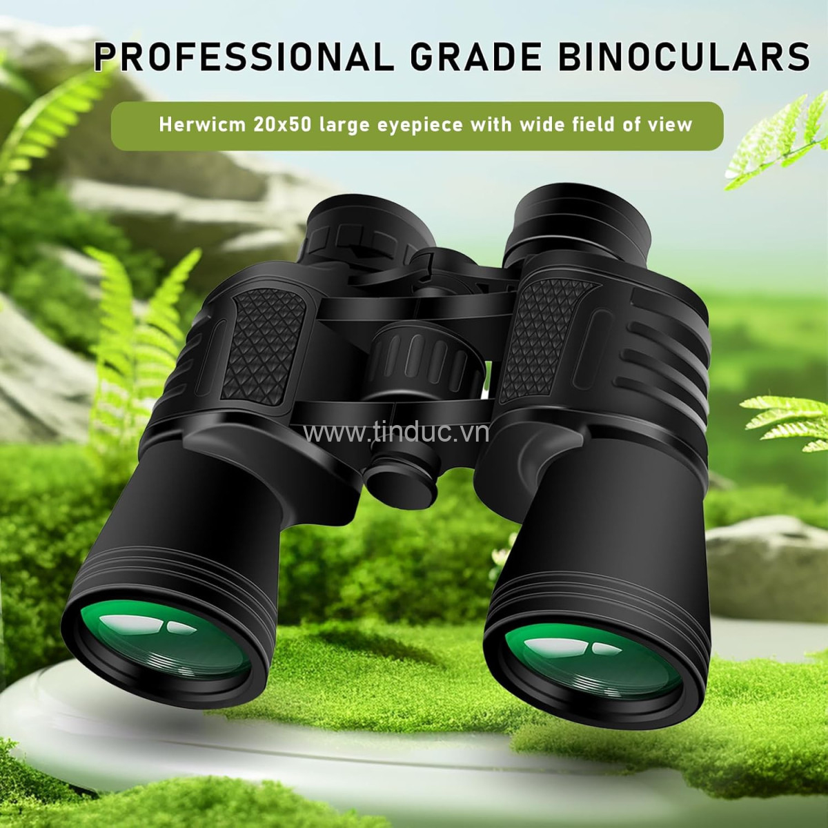 Ống nhòm hai mắt Terino BN-2050 (20x50mm, lăng kính BAK4, chống nước, quan sát xa, hỗ trợ nhìn đêm) phù hợp cho ngắm chim, săn bắn, du lịch & sự kiện trong điều kiện ánh sáng yếu - Hàng chính hãng