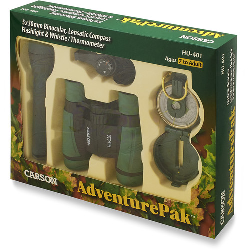 Bộ sản phẩm ống nhòm, la bàn, đèn pin Carson HU-401 AdventurePak (Hãng Carson - Mỹ)