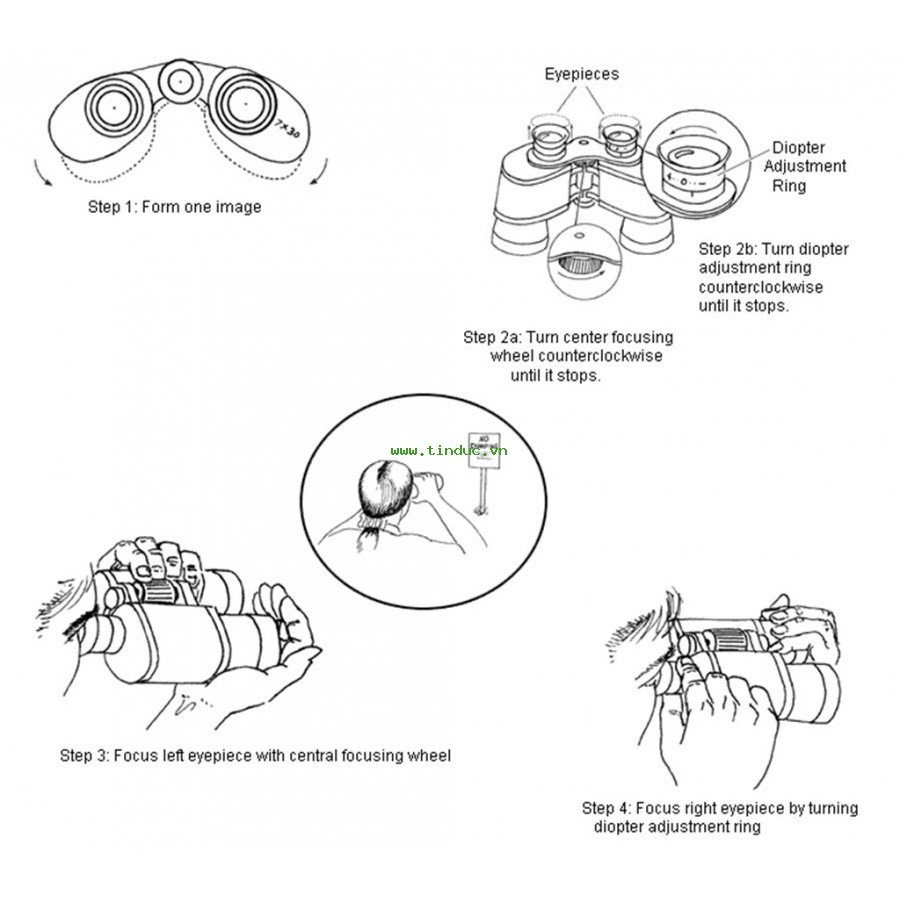 Các bước thực hiện chỉnh ống nhòm