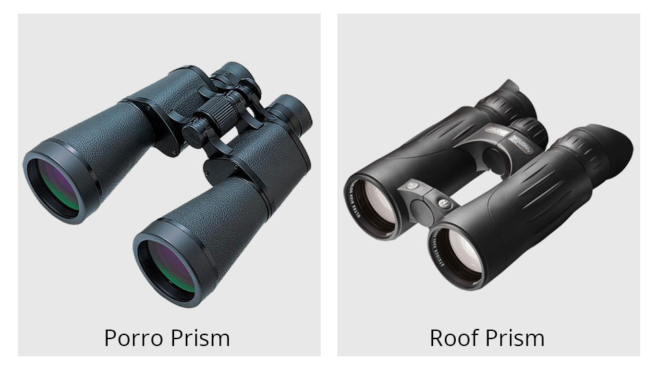 Ống nhòm có hai cấu hình cơ bản: Porro( lăng kính lệch) hoặc roof ( lăng kính thẳng)