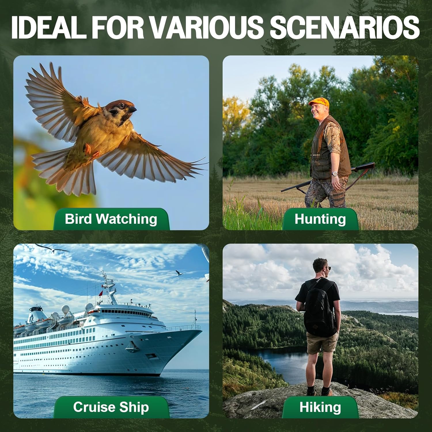 Ống nhòm hai mắt zoom cao cấp Terino BZ-1050HD ( lăng kính BAK4, HD, độ phóng đại lớn, thấu kính FMC, màu đen) - Hàng chính hãng