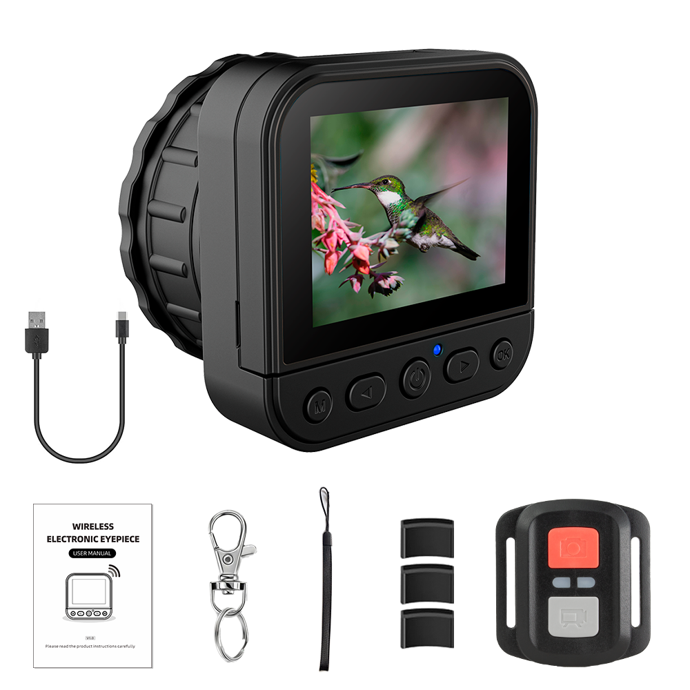 Thiết bị Camera quay, chụp gắn thị kính Terino CA-WF02 (Wifi, 64MP, Video 4K, LCD 2.8 inch, có thể gắn vào ống nhòm, kính hiển vi, kính thiên văn) - Hàng chính hãng