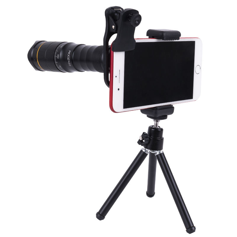 Ống nhòm gắn điện thoại Terino MZ-0822, zoom 22X, độ nét cao, kèm chân giá đỡ - Hàng chính hãng